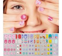 Yamobi 8 sheets of nail stickers, self-adhesive nail stickers, nail stickers 3D stars, unicorns, animals and more, fun nail stickers for creative nail designs