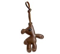 Yamobi Keychain Bear, Cute Funny Bag Charm, Lucky Charm Pendant Made of PU Leather for Bags, Keys, Kids and Women (Brown, 7.5 x 11.5 cm)