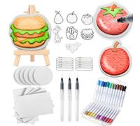 Yamobi Magic Puffy Paint, Foam Texture Art Paper, 3D Drawing Canvas Sponge with 12 Colours 3D Pens for Kids, Foam Texture Art Paper for Children's DIY
