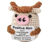 Yamobi Positive Crochet Cow Gifts in Mini Size, Positive Cows, Emotional Inspirational Support Gift for Women, Men, Colleagues and Friends