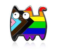Yamobi Set of 4 Rainbow Pride Pins, Enamel Pins for Clothes, Backpack, LGBTQ Accessories, Rainbow Friends Accessories, Cat Pins, Gift Idea for Pride Month
