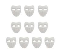 Yamoloz Paintable Paper Masks for Carnival, Cosplay, Halloween Party Women Men DIY White Paper Mask, Masquerade, Pulp Blank for Painting 10 Pack