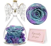 Yamonic Preserved Real Rose Gifts for Women, Forever Rose in Glass Angel Figurine, Eternal Rose Gifts for Her,Birthday Gifts for Mum Grandma Wife,Preserved Rose Angel Gift for Women on Christmas