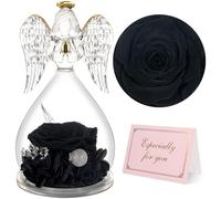 Yamonic Preserved Real Rose Gifts for Women, Forever Rose in Glass Angel Figurine, Eternal Rose Gifts for Her,Birthday Gifts for Mum Grandma Wife,Preserved Rose Angel Gift for Women on Christmas