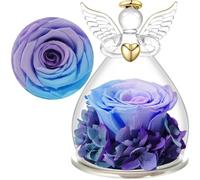 Yamonic Preserved Real Rose in Glass Angel Gift for Women,Eternal Rose