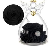 Yamonic Preserved Real Rose in Glass Angel Gift for Women,Eternal Rose