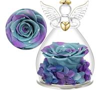 Yamonic Preserved Real Rose in Glass Angel Gift for Women,Eternal Rose