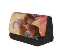 YAMORI KO Pencil Case Anime Nanakusa Nazuna Pencil Case, Triangular In Three Dimensions Black Stain-Resistant Large Capacity Pencil Pouch Makeup Stationery Organizer Pen Bag for Teen Student