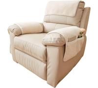 yampiyt 3 Pieces Sherpa Fleece Sofa Armrest Cover with Storage Pockets Non Slip Headrest Cover for Recliner Chair Fuzzy Couch Cover for Dogs Washable Furniture Protector