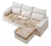 yampiyt Crushed Velvet Couch Cushion Covers for Sofa with Elastic Bottom Stretch Seat Cushion Cover Form Fitted Furniture Protecto Washable for Living Room