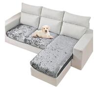 yampiyt Crushed Velvet Couch Cushion Covers for Sofa with Elastic Bottom Stretch Seat Cushion Cover Form Fitted Furniture Protecto Washable for Living Room