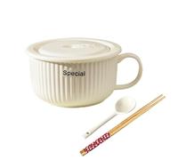 yampiyt Ramen Bowl with Lid, Ramen Noodle Bowl Set, 1000ml Soup Mug, Soup Bowls Microwavable and Dishwasher Safe