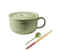 yampiyt Ramen Bowl with Lid, Ramen Noodle Bowl Set, 1000ml Soup Mug, Soup Bowls Microwavable and Dishwasher Safe