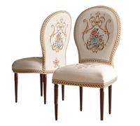 yampiyt Round Back Dining Chair Cover Set of 2 4 6,Dining Room Chairs Covers High End Printed Curved Back Dining Chair Cover Without Arms Modern Oval Side Chairs for Kitchen Bedroom Dining Room