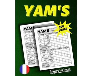 Yam's Feuilles de Scores: jeu de voyages / jeu de dés / 200 fiches de notes