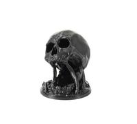 YAMSLAM 7pc D20 Dice Set - 3D Printed Skull Dice Tower Rolling Tower (Black)