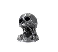 YAMSLAM Random 7PCS D20 Dice Set, 3D Printed Skull Dice Tower for Home Desktop, Gray