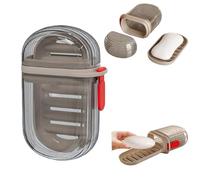 YAMSLAM Travel Soap Box, Soap Dish Container Case with Soap Bag, Strong Sealing Leak Proof Portable Soap Dish for Bathroom/Camping