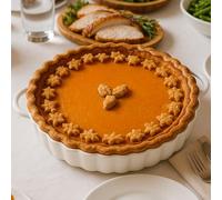 Yamteck 10 * 2in Deep Ceramic Pie Pan with Handles For Pie Quiche Tart Baking. Non-Stick Pie Dish Plate for Thanksgiving Christmas. Easy to grip, Lead-Free, Microwave, Dishwasher and Oven Safe, White