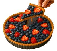 Yamteck 11 Inch Quiche Pans with Pie Cake Server. Removable Bottom, Non-Stick Coating, Rugged Carbon Steel for Tart Quiche Pie Baking. Gift for Women Wife Christmas Thanksgiving Party Festival Family