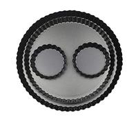 Yamteck 27CM/23CM/10 * 2CM Round Tart Pans Mini Quiche Pan with Removable Loose Bottom, Non-Stick Coating, Rugged Carbon Steel.Tart Mould Pie Pan for Halloween Christmas Party Festival. Set of 4