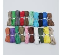 YamTemn 100 Yards 20 Bundles 3mm Suede Cord, Multicolor, Faux Suede, Flat, Craft Cord, DIY Handmade Crafts