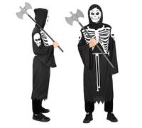 Yamvisa Halloween Scary Costume, Grim Reaper Costume for Men & Adults with Mask, Reaper's Axe, Halloween Fancy Dress Costumes for Adults 175cm-185cm (L)