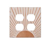 Yamxbfa 60s Orange Vinrage Boho Sun Mid Century Minimalist Abstract Sunrise Sunset Outlet Covers 2-Gang Duplex Light Switch Cover Plate Decorative Gfci Wall Plate Electrical Switch Plate Covers