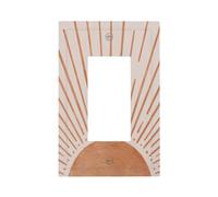 Yamxbfa 60s Orange Vinrage Boho Sun Mid Century Minimalist Abstract Sunrise Sunset Single Rocker Outlet Covers 1 Gang Light Switch Cover Decorative Gfci Electrical Wall Plate Dimmer Switchplate Decora