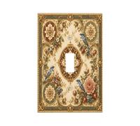 Yamxbfa Decorative Light Switch Cover Plate Vintage Square Floral Blue Bird Medallion Tapestry 1 Gang Single Toggle Wall Plates Outlet Covers Switch Plate Covers Faceplate for Bedroom Home Decor