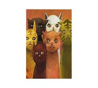Fun Cats Modern Abstract Artistic Colorful Animal 1 Gang No Device Light Switch Cover Decorative Single Blank Electrical Wall Plate Switchplate Faceplate for Country Bathroom Decor