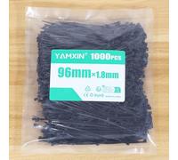 YAMXIN Cable Ties Small Black 96 mm x 1.8 mm - Pack of 1000 - for Electrical Installation, Household, Garden, Cable Management