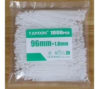 YAMXIN Cable Ties White Small Thin Short - 96 mm x 1.8 mm - Pack of 1000 for Electrical Installation, Household, Garden, Cable Management