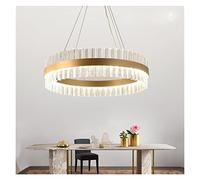 Yan Nin Wall Sconces, LED Chandeliers, Modern Gold-Bronze Crystal Chandelier Lustres - Art Ring Lamp Designer Bedroom Restaurant Living Room Crystal Lamp(Warmlight,Dia60cm)