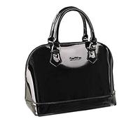 Yan Show Women's Satchel Purse Large Tote Lady Shoulder Bag Patent Leather Handbag Top Handle Shell Bag, Black-1, L