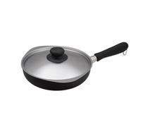 Yanagi Sori Sori Iron Frying Pan with Non-Stick Magma Plate, Induction Compatible, 8.7 inches (22 cm), Lid Included, Good Oil Friendly, Quick Heat Conduction, Easy to Pour