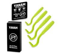 YANAM 4 Pack Tick Remover Tool Set, Tick Removal of Head and Body, Lightweight &Portable Painless Tool With Storage Box(GREEN)