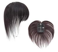 Yanamy Human Hair Volume Topper for Thinning Hair and Bald Patches, 6 inches, Dark Brown, 7cm x 10cm, 3" x 4"
