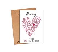 Yanashop88 Nanny Greeting Card - One In A Million - Thank You - Mother's Day - 5 x 7 Inches