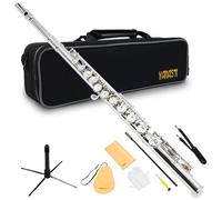 YANASON C Flute Closed Hole 16 Keys Flute Nickel-Plated for Beginner, Kids, Student with Carrying case, Metal stand, Gloves, Tuning Rod, Cleaning kit