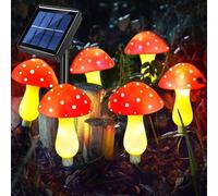 Yanayi 6-Pack Mushroom Solar Lights, Waterproof Garden Ornaments Outdoor, Solar Mushroom Garden Stake Lights for Patio Yard Fence Outdoor Decor