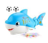 Yanayi Ball Blowing Game - Sensory Shark Toys for Toddler Ball Blowing,Sound Activated Air-Powered STEM Building Toy with Color-Changing Lights Fine Motor Skills for Kids Toddler Boys Girls