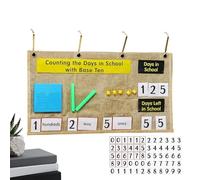 Yanayi Counting The Days Pocket Chart | Base Ten with 4 Hooks Magnetic | Classroom Pocket Charts | for Preschools Primary Schools Kindergartens Home Education Nurseries