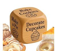 Yanayi Decision Making Dice - Wooden Kitchen Cooking Prop,6-Sided Baking Activity Dice | for Teens Couples Adults Professionals Family Gathering Date Night Party Home Bakery