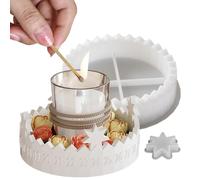 Yanayi Silicone Christmas Molds, Christmas Candle Holder Mold Advent, Reusable Easy Release Moulds for Cement Art Concrete Casting Making Plaster