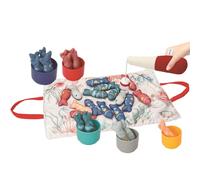 Yanayi Toddler Fishing Game - Cloth Fishing Game with Stacking Cups | Preschool Learning Activities for Home Kindergarten Homeschooling Parent-child Interaction Early Childhood