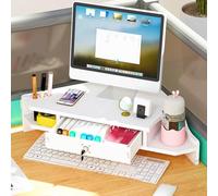 YANBI Computer Monitor Stand Laptop Riser for Desk with Storage, 2 Tier Triangle Screen Risers for PC/TV/Tablet, Computer Corner Monitor Stand Office Organization (Color : White)