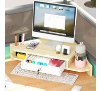 YANBI Computer Monitor Stand Laptop Riser for Desk with Storage, 2 Tier Triangle Screen Risers for PC/TV/Tablet, Computer Corner Monitor Stand Office Organization (Color : Natural)
