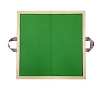 YANBI Folding Card Game Table w/Green Tabletop, Portable Mahjong Table for Poker Cards, Board Games, Tiles Games, Classic Wooden Dominoes Table (Size : 70cm (27 1/2"))