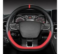 YANBINDP for Ford Taurus VIII (Middle East) 2022-2025 Car Steering Wheel Cover PU Leather Steering Wheel Protector Covers Non-slip Breathable Interior Accessories,H/Red